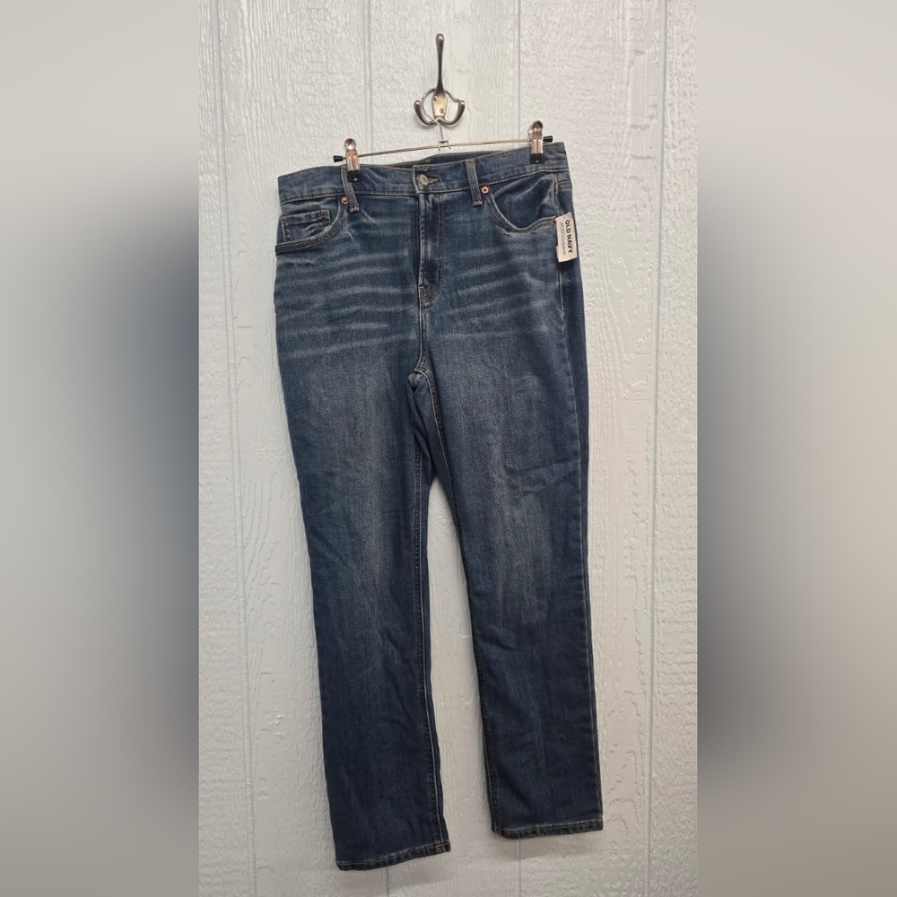 NWT 6 Tall Mid Rise Boyfriend Old Navy Indigo Denim Jeans